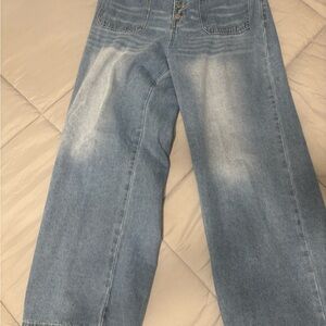 SHEIN Light Blue Flare & Wide Leg Jeans